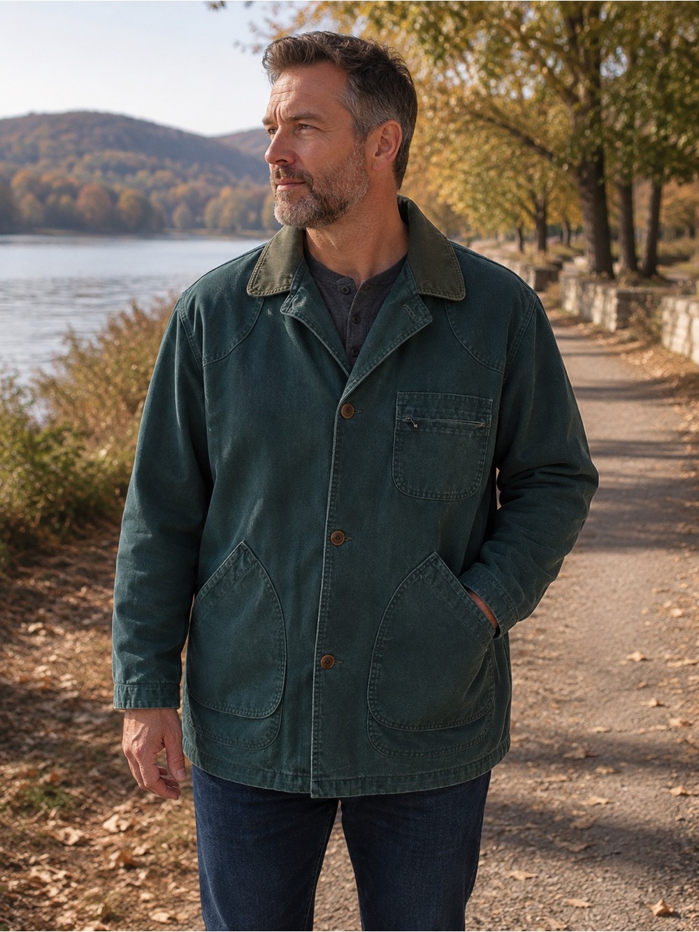 Vintage L.L. Bean Original Field Barn Coat Green Primaloft Lined Mens XL Tall